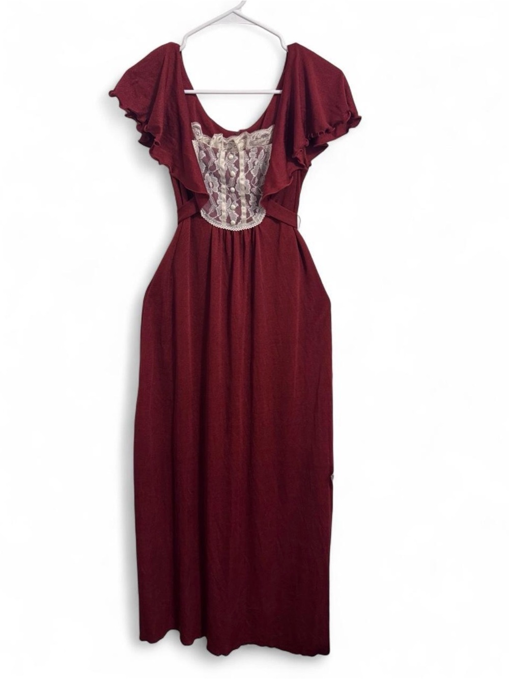 RARE VTG 1970s Roberta California Ruffle Prairie Maxi Dress